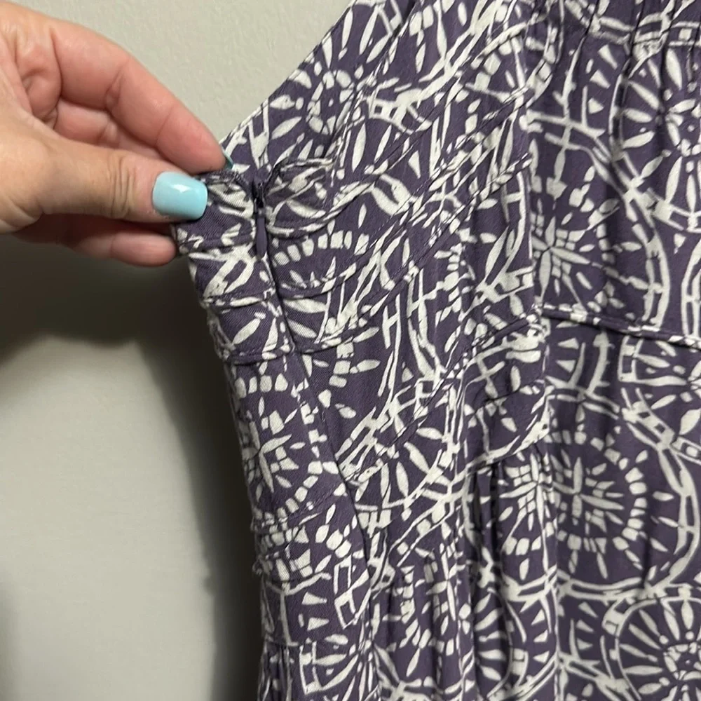 Denim 24/7 Purple and White Tank Maxi Sundress Size 18 Ruffle - Picture 4 of 7